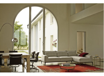 Sofá de esquina Diseño moderno Gris Sofás de tela Forma de L Sala de estar Sofá PRIANERA