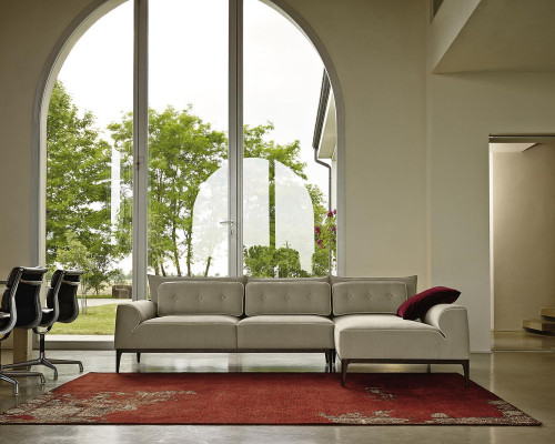 Sofá de esquina Diseño moderno Gris Sofás de tela Forma de L Sala de estar Sofá PRIANERA