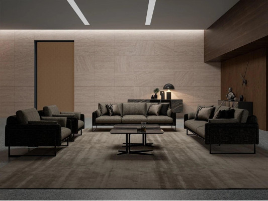 Conjunto de sala de estar de lujo: Sofá de tres plazas, sofá con mesa de centro, conjunto de 6 piezas.