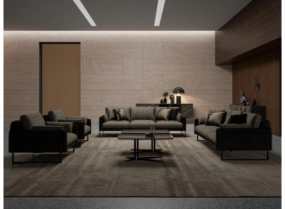 Conjunto de sala de estar de lujo: Sofá de tres plazas, sofá con mesa de centro, conjunto de 6 piezas.