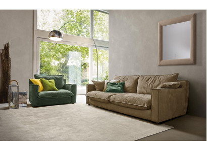 Conjunto de sofás de lujo de 3+1 plazas, sofás de cuero y sillones para la sala de estar.