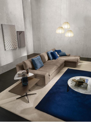 Sofá en forma de L de esquina de lujo italiano gris PRIANERA para sala de estar.
