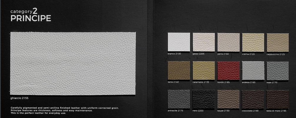 Sofá 3 plazas de lujo de cuero para sala de estar en color gris de diseño Prianera.