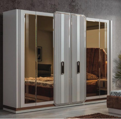 Armario de dormitorio blanco armario de cristal armario de madera mobiliario moderno