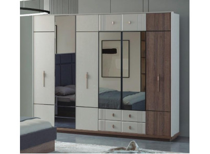 Gran armario blanco elegante de estilo dormitorio de lujo de madera