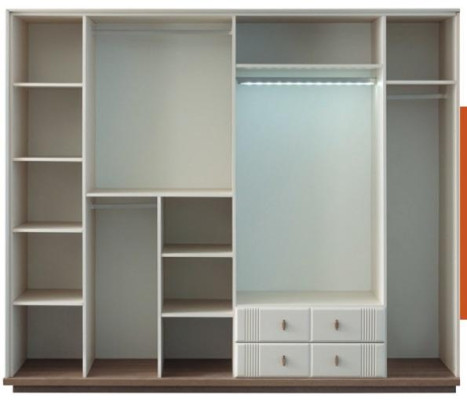 Gran armario blanco elegante de estilo dormitorio de lujo de madera