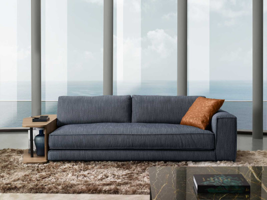Sofá Muebles de la habitación Sofá de tres plazas Diseño Sofá de tres plazas Sofá tapizado Azul Prianera