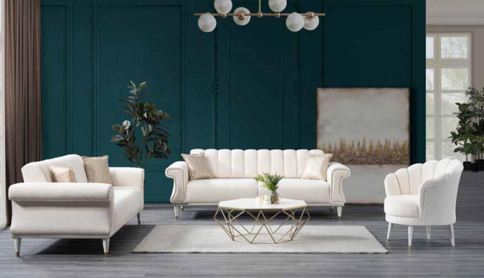 Sofás de lujo de dos plazas para la sala de estar blanco estilo moderno muebles de sofá