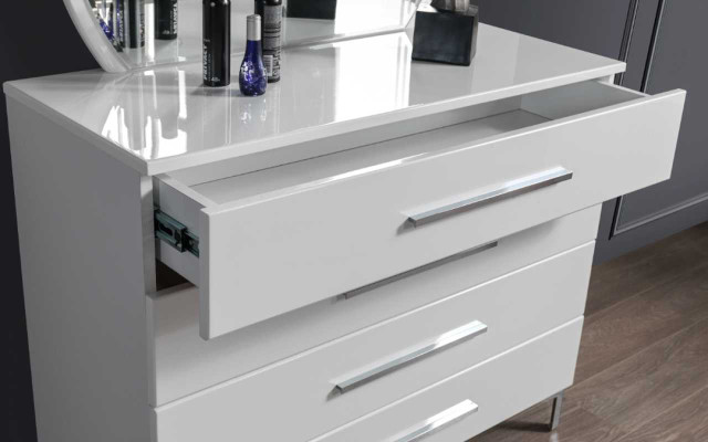 Elegante conjunto de dormitorio Cama doble gris Mesitas de noche de madera 5 piezas