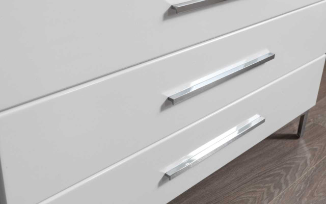 Elegante conjunto de dormitorio Cama doble gris Mesitas de noche de madera 5 piezas