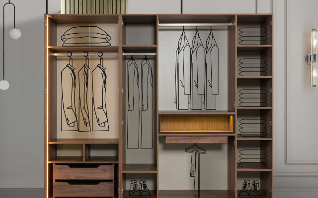Armario de alta calidad Muebles exclusivos para dormitorio Armarios LED