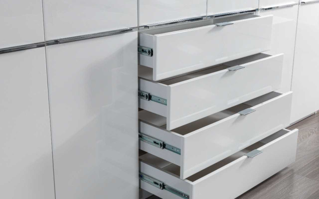 Armario blanco de 4 cajones armarios de dormitorio de madera muebles