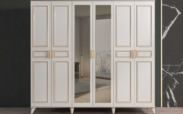 Armario blanco Armario de cristal Dormitorio Diseñador Muebles de madera Nuevo