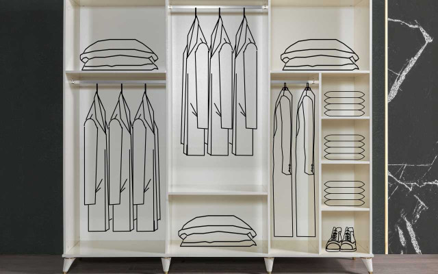 Armario blanco Armario de cristal Dormitorio Diseñador Muebles de madera Nuevo