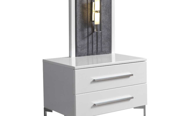 Mesitas de noche de madera blanca - Diseñador de mesitas de noche exclusivas - Muebles de dormitorio