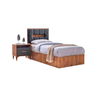 Conjunto de habitación juvenil de 6 piezas Diseño moderno Decorativo Color marrón gris Bicolor Estilo