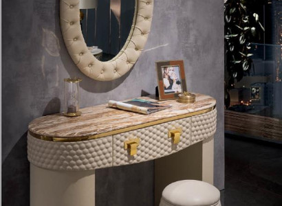 Tocador con espejo y compartimentos, mesa de maquillaje y cosméticos con consolas, nuevo.