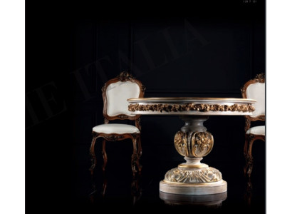 Mesa de comedor Mesas Redondo Muebles Mesa de comedor Lujo Redondo Mesa Madera maciza Italia Barroco