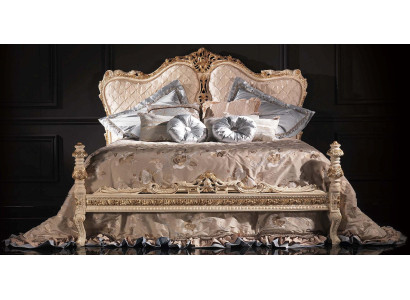 Cama Chesterfield de lujo doble muebles italianos decoración camas boiserie.