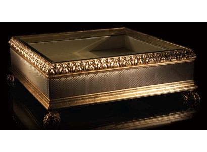 Mesa de centro de lujo de vidrio, muebles de madera maciza, mesas de salón, mesas de centro, Italia.