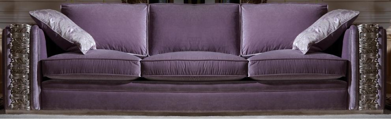 Sofá clásico Grande xxl Sofas Salón Textil de cuatro plazas Italiano