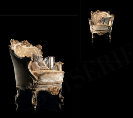 Silla Biblioteca Silla de Lectura Orejera Sofá Tapizado Muebles Italianos de Lujo