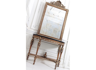 Muebles Estilo Barroco Mesa consola Espejo Madera Mesas y consolas italianas 2 piezas.