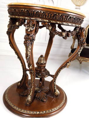 Muebles de mesa de comedor de estilo antiguo de madera maciza italiano Mesa de comedor de madera.