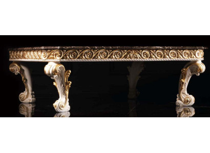 Mesa de café con tablero de mármol antiguo mesa auxiliar de madera de mármol clásica.