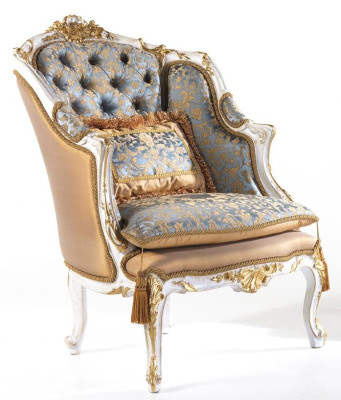 Sillón Biblioteca Silla de lectura Butaca Sofá Tapicería Muebles italianos Lujo