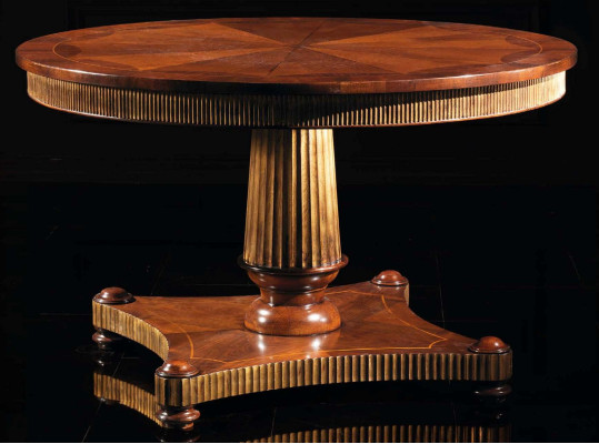 Mesa redonda de comedor en madera maciza muebles de comedor Mesas de comedor clásicas de madera.