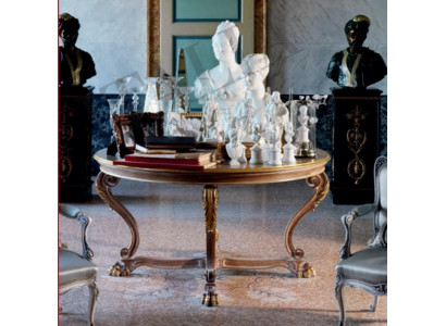 Mesa de comedor Mesas redondas de salón Madera Real Barroco Muebles italianos Barrocos