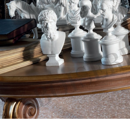 Mesa de comedor Mesas redondas de salón Madera Real Barroco Muebles italianos Barrocos