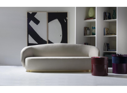 Sofá de tres plazas diseño muebles de lujo de madera blanco diseño muebles de Italia clásico.