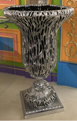 Antigua rara florero soviético de plata para sala de estar raro. Rusia.