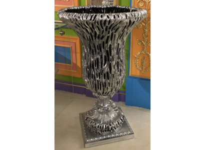 Antigua rara florero soviético de plata para sala de estar raro. Rusia.