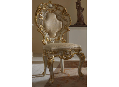 Sillas de comedor de madera, silla de lujo, silla blanca, sillas de salón, muebles barrocos nuevos.