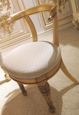 Silla de comedor con respaldo estilo barroco, silla tapizada de lujo, sillón, sillas para sala de estar.