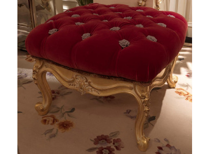 Reposapiés Taburete de sala de estar Mueble Silla Banco Mobiliario italiano Terciopelo Nuevo
