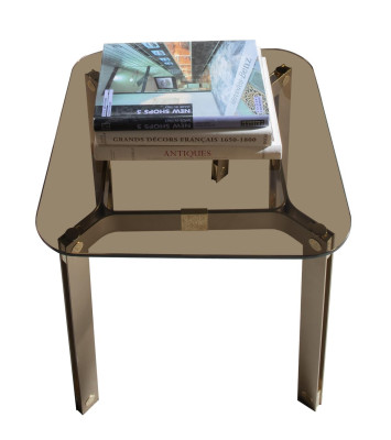 Metal de vidrio mesa auxiliar vintage de metal italiano para salón de muebles nuevos.