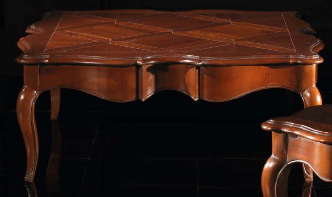 Mesa auxiliar xxl de madera maciza de 112x112cm. Muebles italianos.