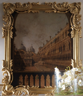 Espejo con marco tallado dorado barroco rococó Nuevo espejo de pared italiano.