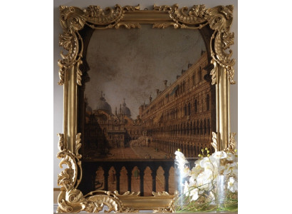 Espejo con marco tallado dorado barroco rococó Nuevo espejo de pared italiano.