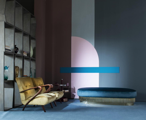 Sillón Sala de estar Sofá Sofa de una plaza Tapizado Muebles italianos Terciopelo Diseño