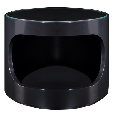 Mesa de centro Mesa auxiliar Mesa redonda Negro Alto brillo Muebles italianos Nuevos