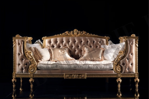 Sofá de tres plazas sofá tapizado Chesterfield Barroco Rococó Estilo antiguo Nuevo
