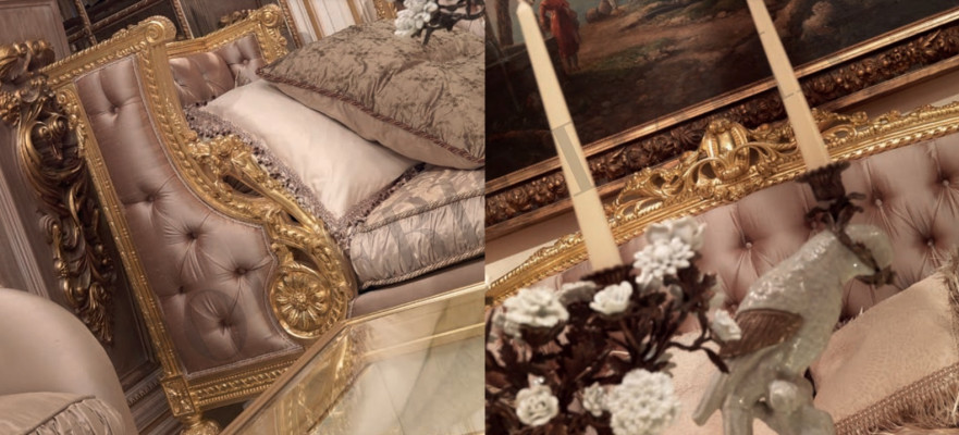 Sofá de tres plazas sofá tapizado Chesterfield Barroco Rococó Estilo antiguo Nuevo