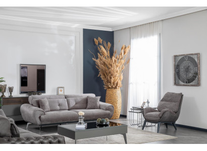 Juego de sala de estar 3+1 plazas Mesa de centro Mesa auxiliar Diseño Tapizado Mueble