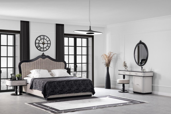 Taburete de salón estilo lujo diseño moderno muebles reposapiés blanco tela.