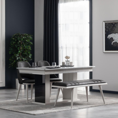 Mesa de comedor Diseño moderno de sala de estar de madera con metal de lujo